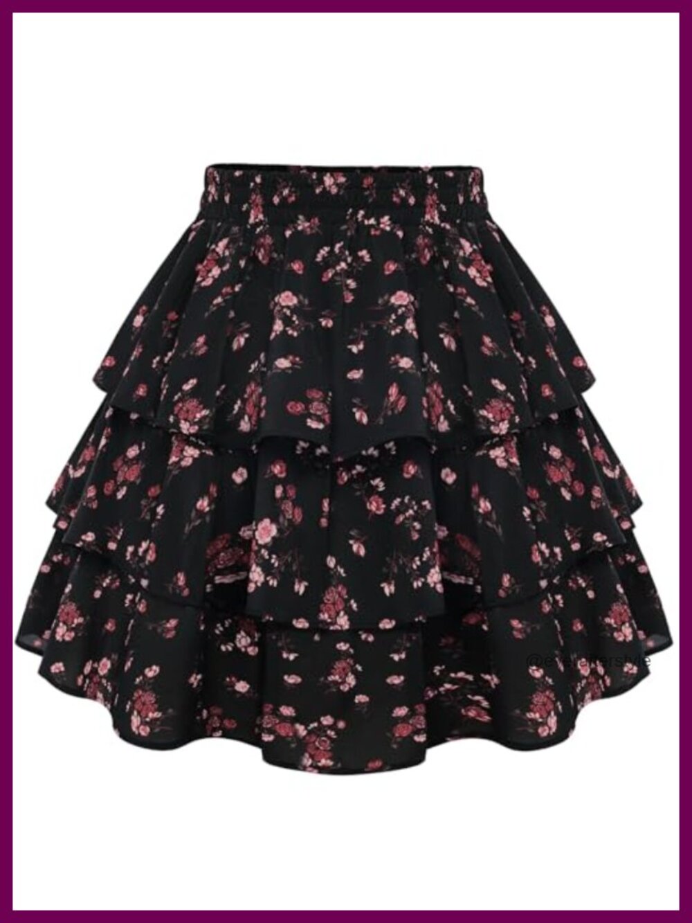 Floral Mini Skort with Pockets Built-in Shorts Chiffon Summer Women